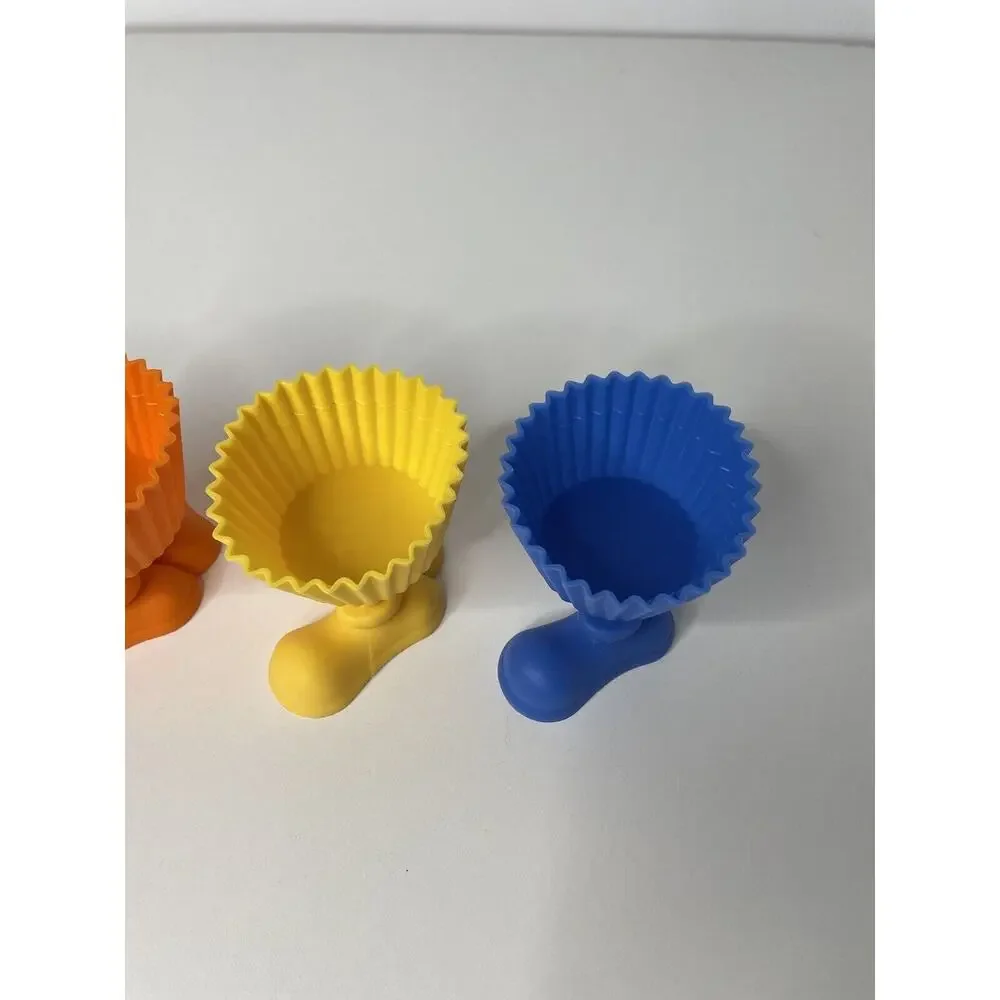 Wilton Silicone Cupcake Muffin Holders Feet Set Of 4 Bake‎ Party 3D Bake